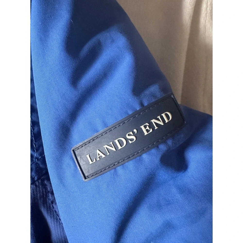 Lands End Kids Blue Squall Hooded Winter Jacket Size L 6X-7 RN 62830